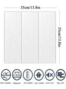 Thick Wood Grain Foam Stickers - White - View 7