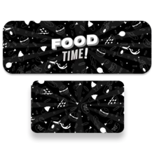 Jogo de Tapetes de Cozinha Decorativo Food Time - Preto - Visão 1