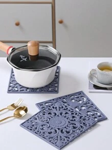 3 件/套硅胶三脚架垫 - 镂空耐热垫，适用于锅、平底锅、桌子、橱柜、茶壶杯、多用途雕花热垫 - 彩色 - 查看 11