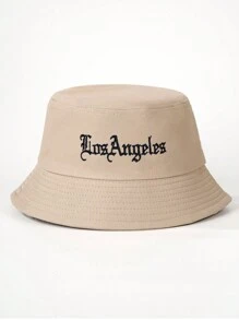 1pc Unisex Embroidered Letter Bucket Hat, Adjustable Outdoor Leisure Hat, Suitable For Spring And Autumn Travel Beach Vacation, Men's Sun Hat In Y2K Style