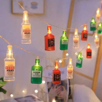 1pc 1.5M 10 LED Bottle Shaped String Lights, For Hotel Garden Indoor Holiday Wedding Party Halloween Christmas Decoration - Powered By Battery Box(WITHOUT BATTERIES)