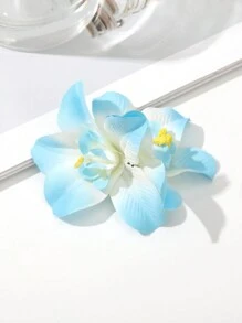 1 件兰花形人造花发夹，甜美海滩度假发饰，适合女性夏季，发夹发夹爪夹发夹