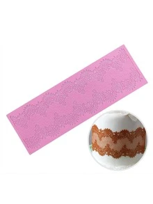 1 pieza Molde de silicona para encaje comestible para tortas con patrón de borde, adecuado para actividades y fiestas de decoración de pasteles, molde para fondant y pasta de goma - Multicolor - Ver 3