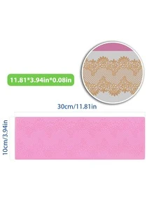 1 pieza Molde de silicona para encaje comestible para tortas con patrón de borde, adecuado para actividades y fiestas de decoración de pasteles, molde para fondant y pasta de goma - Multicolor - Ver 2