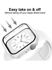 1PC Hard PC Case With Tempered Glass Screen Protector Compatible With Apple Watch Case 40mm41mm42mm44mm45mm46mm49mm,Drop-Proof, Scratch-Resistant, Stylish, Casual, And Sporty Watch Case. Compatible With Apple Watch Ultra/11/10/9/8/7/6/5/4/3/SE. Unisex Watch Case.