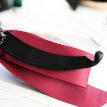 2入組蝴蝶結香蕉夾垂直馬尾夾款式蝴蝶結馬尾夾，適用於女性與女孩香蕉髮夾甜美馬尾扣，髮飾 - 黑/紅 - 查看 6