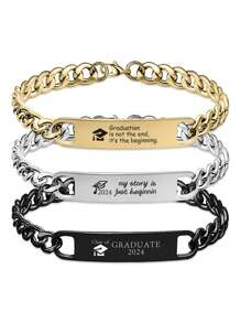 1入組畢業禮物手鍊，手鐲式設計，適用於2024年畢業禮物，啟發性的畢業禮物，適合於高中和大學畢業禮物，同時也是洗禮、傳教士、生日、聖誕節、上大學等場合的完美禮物，是富有意義的禮物 - 彩色 - 查看 8