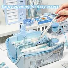 10層棱晶鉛筆盒，日式風格大容量分類文具盒，學生筆套 - 多色 - 查看 1