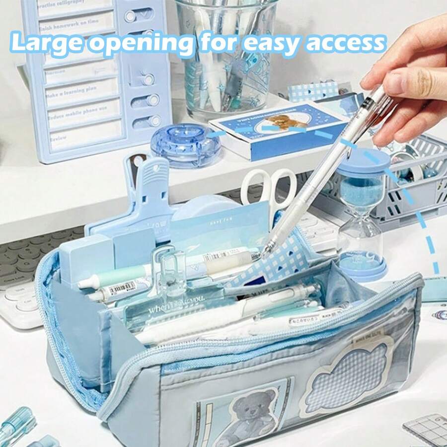 10層棱晶鉛筆盒，日式風格大容量分類文具盒，學生筆套 - 多色 - 查看 1