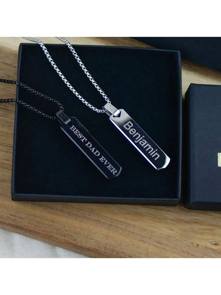 JewelryWe Collana Personalizzata Con Nome In Acciaio Inossidabile - Incidi Qualsiasi Nome Per Donna/Uomo, Gioiello Unico E Regalo Speciale Con Sacchetto In Velluto