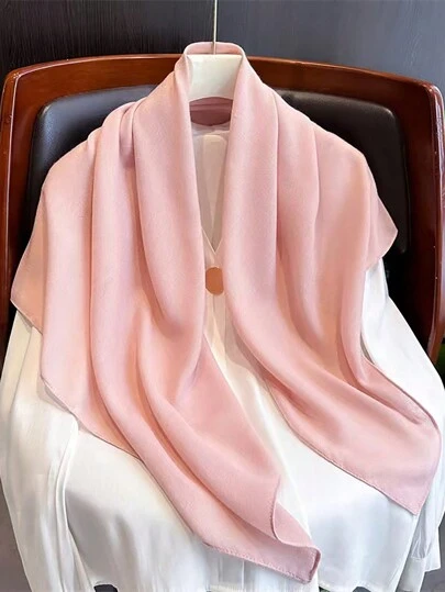 女士纯色时尚围巾披肩防晒丝巾适合日常使用头巾、发带、头带非常适合装扮您的冬季秋季