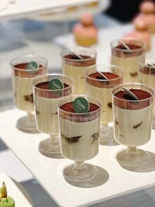 10个装冰淇淋杯果汁杯无铅玻璃奶茶甜品杯创意可爱冰淇淋碗沙拉冰淇淋奶昔冷饮冰淇淋玻璃适用于家庭厨房餐厅酒店甜品店厨房用品餐具配件杯子不含字母 - 彩色 - 查看 2