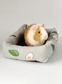 1 件/2 件 S/M 水果印花帆布耐用防刮仓鼠窝垫，不可机洗，适合小型宠物松鼠龙猫睡床，四季皆宜 - 彩色 - 查看 9