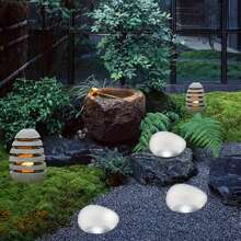 1pc Solar Buried Light With Pebbles For Home Garden Lawn, Pathway Lights, Solar Stone Lights - White - View 8