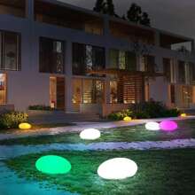 1pc Solar Buried Light With Pebbles For Home Garden Lawn, Pathway Lights, Solar Stone Lights - White - View 9