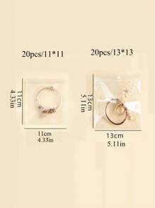 50/30/20 Pcs Transparent Jewelry Storage Bags, Anti-Oxidation Jewelry Organization Pouches Back To School Valentine Day - Clear - View 5