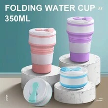 1入摺疊矽膠杯 - 耐高溫，可擴展的便攜式戶外學生旅行水杯 - 適用於露營和旅行的完美選擇 - 便攜折疊水杯 - 查看 1