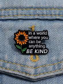 1pc Cute Sunflower Shaped Metal Badge Pin/Button Brooch, Suitable For Men Daily Casual Apparel And Skirts Accessory Gift Valentines,Mom,Mother,Mother's Day,Gift - Sunflower - View 2