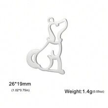 1入不鏽鋼動物吊墜，包括海馬、馬蹄鐵、狗、蝙蝠、龍和狐狸形狀，可DIY為項鍊或手鍊 - 動物系列 - 查看 21