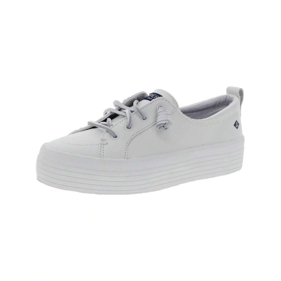 SPERRY Vibe Womens Leather Memory Foam Sneakers - White - View 1