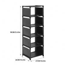 LIVINGANDHOME Living And Home 6/7/8 Tiers Shoe Storage Rack,Narrow Space Shoe Rack,Shoe Storage Cabinet,Space Saving Corner Shoe Storage Shelf Rack,Shoe Rack Organizer For Entryway,Living Room - Black - View 8