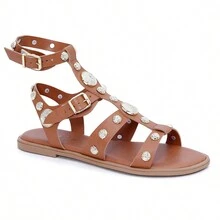 Women Flat Sandals - 棕色 - 查看 1