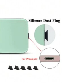 Kit di pulizia per telefoni cellulari 9 pezzi: nastro adesivo, spazzola per porto di ricarica, pulitore per foro audio, spazzola per la pulizia di fessure, panno per la pulizia, tappi antipolvere in silicone