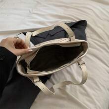 Polka Dot Handbag Shoulder Bag Large Capacity Work Bag - White - View 10