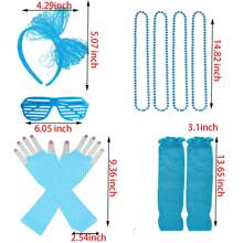 80s Costume Outfits Accessories For Tutu Skirt Leg Warmers Fishnet Gloves Shutter Glass Headband Necklace
