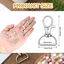 5/10/20/30/45/60 Pcs Rotating Buckle Keychain Clips, D-Ring Clips, Hangnailer Accessories For Keychain Making, Lanyard Making, Wallet DIY Craft - Keychain - View 2