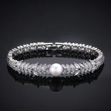 Elegant Pearls Cubic Zirconia 4pcs Necklace Sets For Women Dubai Wedding Jewelry Set Bridal Accessories