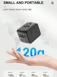 Universal Travel Adapter, International Travel Plugs Worldwide With 3 USB + 1 Type C Ports European Power Adapter, Smart AC Outlet Wall Charger For Us To EU UK AUS Ireland Asia (Type C/G/A/I)-Blue/Black