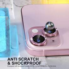 Rhinestone Camera Lens Protector Film Set Compatible With Iphone 12/12 Mini/12 Pro/12 Pro Max,Iphone 13/13 Mini/13 Pro/13 Pro Max,Iphone 11/11 Pro/11 Pro Max,Iphone 14/14 Puls/14 Pro/14 Pro Max,Iphone 15/15 Puls/15 Pro/15 Pro Max, Inlaid Rhinestone Decorated Camera Cover Tempered Glass Protecting Cover, Colorful Rhinestone Gift For Birthday, Family, Friends Sparkling Crystal, Lens Protector, Phone Accessories Waterproof Shockproof Anti-Fall Anti-Fall Scratch Resistant Anti-Fingerprint Full Cover - Baby Pink - View 4