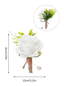 4PCS Meldel Rose Boutonniere For Men, Groom And Best Man Boutonnieres With Artificial Flower,For Wedding Ceremony Anniversary, Formal Dinner Party, Fall Vintage Rustic Marriage Prom
