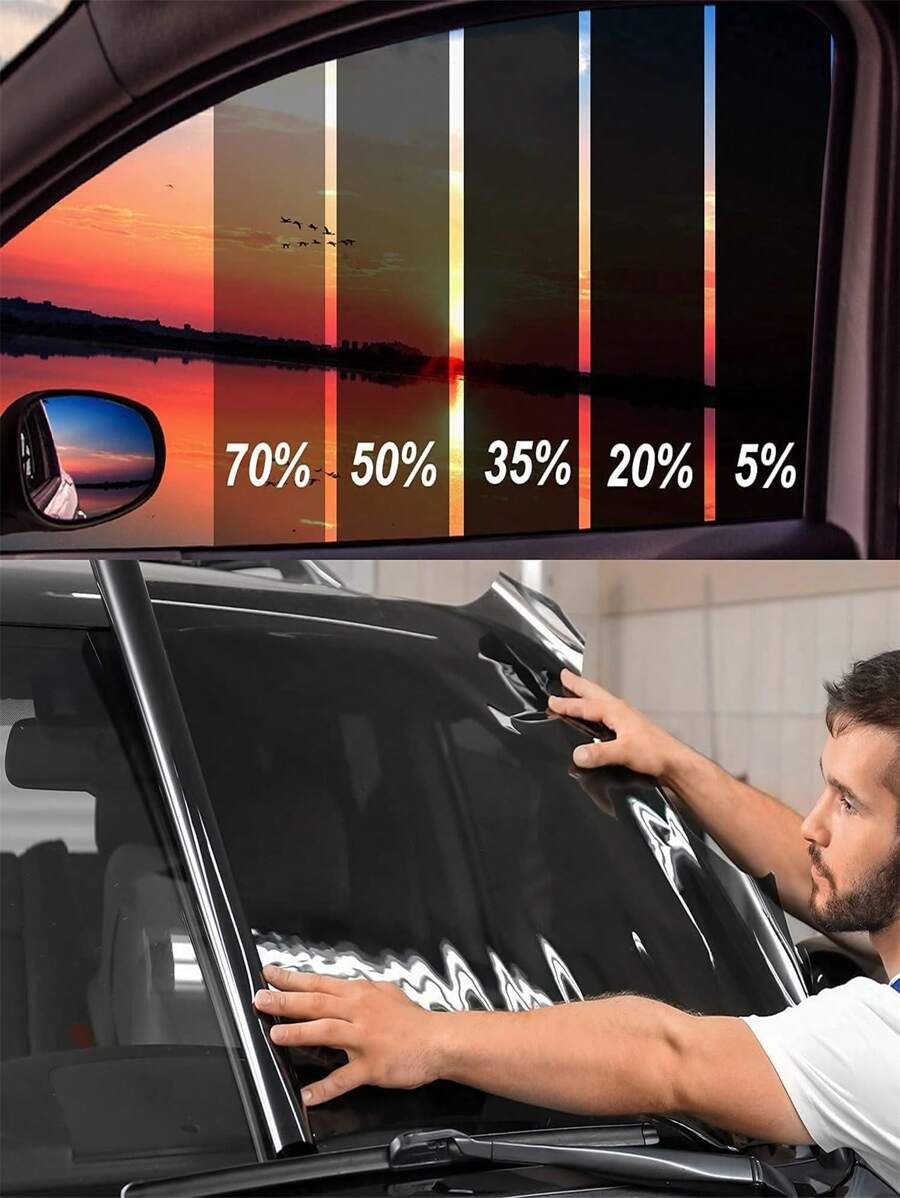5%、15%、25%、35%、50%、70%VLT 黑色车窗贴膜汽车着色膜汽车家居装饰窗玻璃膜太阳紫外线保护窗贴膜、贴纸、墙贴花、乙烯基贴花用于家居装饰、春季装饰品刷新您的家、拉玛装饰贴纸礼物生日毕业