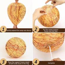 Meching Paper Wasp Nest Bait Hanging Wasp Deterrent Yellow Jacket - Multicolor - View 5