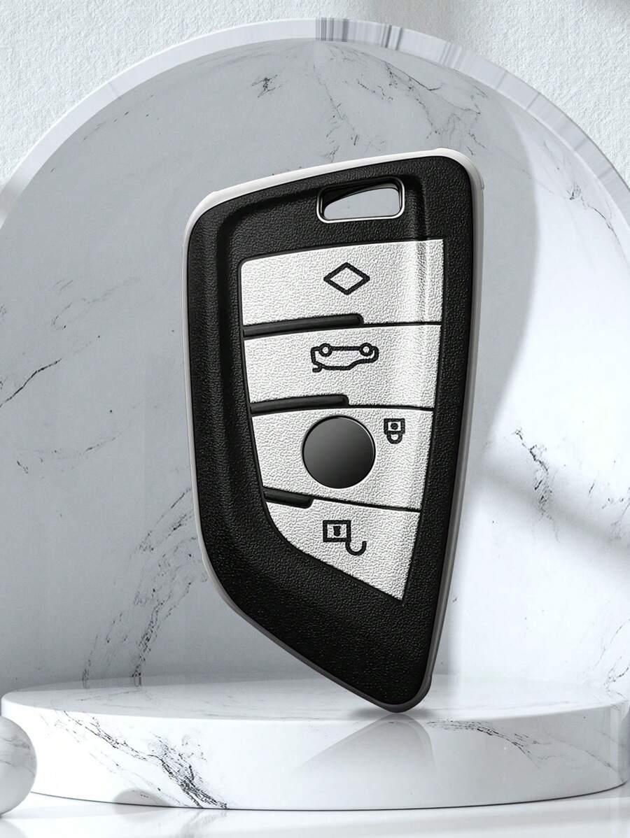 AutoschlüsselSchutzhülle für BMWSerie, aus robustem TPUMaterial gefertigt, mit LederTextur