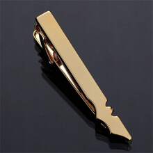 1入金色個性化朋克風領帶夾，多種選擇適合男士晚會 - 金黃色 - 查看 36