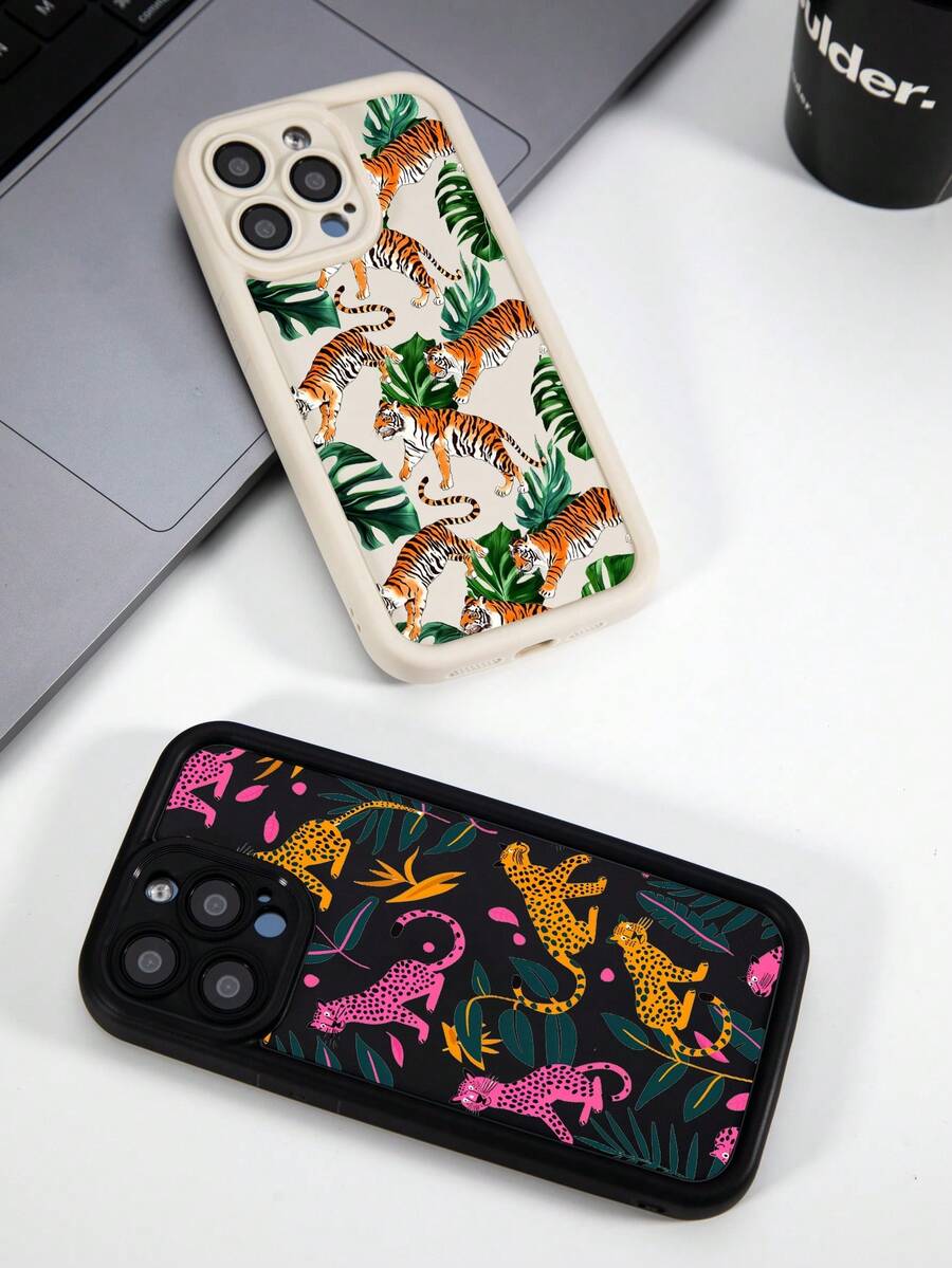 1 pieza Funda de teléfono de alta definición compatible con iPhone 15 Pro Max/15 Plus - Negro - Ver 1