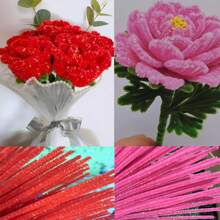 200pcs Glitter Seven Colors Pipe Cleaner, Sparkling Glitter Chenille Stems - Vibrant Colors, Perfect For DIY Arts & Crafts