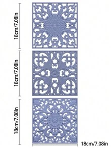 3 件/套硅胶三脚架垫 - 镂空耐热垫，适用于锅、平底锅、桌子、橱柜、茶壶杯、多用途雕花热垫 - 彩色 - 查看 4