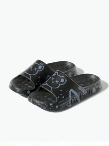 Men's Slippers, Casual Non-Slip Slippers, Open Toe Soft Sole Comfortable Slippers, Suitable For Indoor And Outdoor Beach Shower