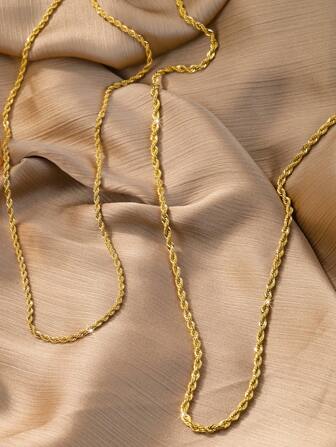 KKCOLA 1pc European And American Style Twisted Chain Necklace, 60cm Long For Parties, Festivals, Gifts, Daily Wear Accessory