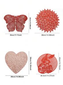 Placemats 1/4piece Set PVC Place Mats For Kitchen Table Indoor/Outdoor Washable Heat-Resistant Placemat Wipeable Dining Table Mats For Wedding,Camping, Festival, Party