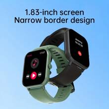 SIMSONLAB 1 PC 1.83 Inch Silicone Strap Sporty Smart Watch With Alarm Clock Waterproof Smart Watch , Square Dial To Chose, Men Women Universal Applicable Daily Fashion Wireless Ladies Smart Watch, Compatible With Android & IPhone