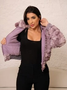 Women Down Coats - 紫丁香色 - 查看 5