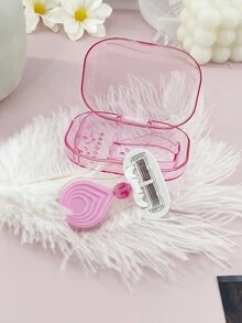 1pc Girls' Plastic Manual Razor With Storage Box, Suitable For Shaving Underarm, Legs And Facial Hair - Pink - View 11