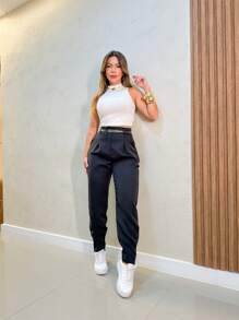 Women Pants - 黑色 - 查看 1