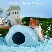 Bucatstate 云形陶瓷仓鼠藏身处 - 适合侏儒仓鼠、沙鼠、老鼠的凉爽夏季床和舒适冬季巢穴