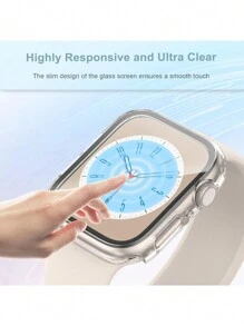 3 件 PC+钢化玻璃一体式表壳,防摔时尚休闲保护套,兼容 表带 38/40/41/42/44/45/46/49 毫米,兼容 Series Ultra/SE/11/10/9/8/7/6/5/4/3/2/1,智能手表配件 - 3個顏色 - 查看 5